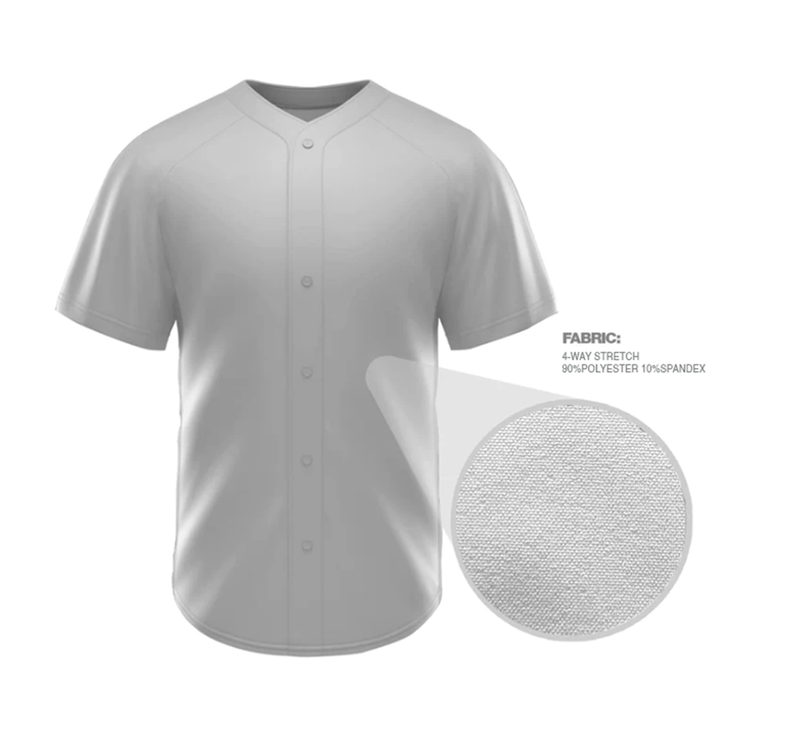 Men's Buttoned White Baseball Jersey 